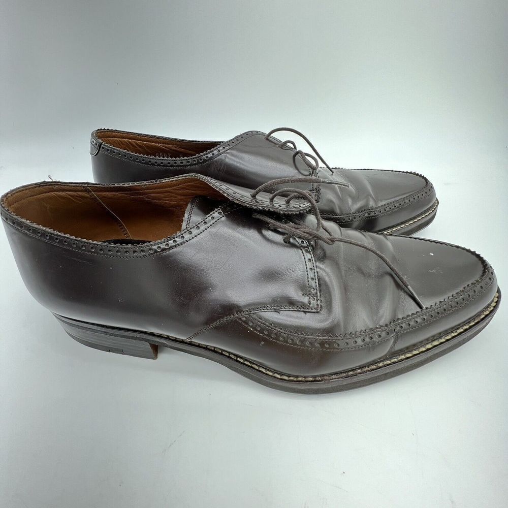 Cesare Paciotti Mens Brown Leather Oxford Dress Shoes Size 8 Made In Italy